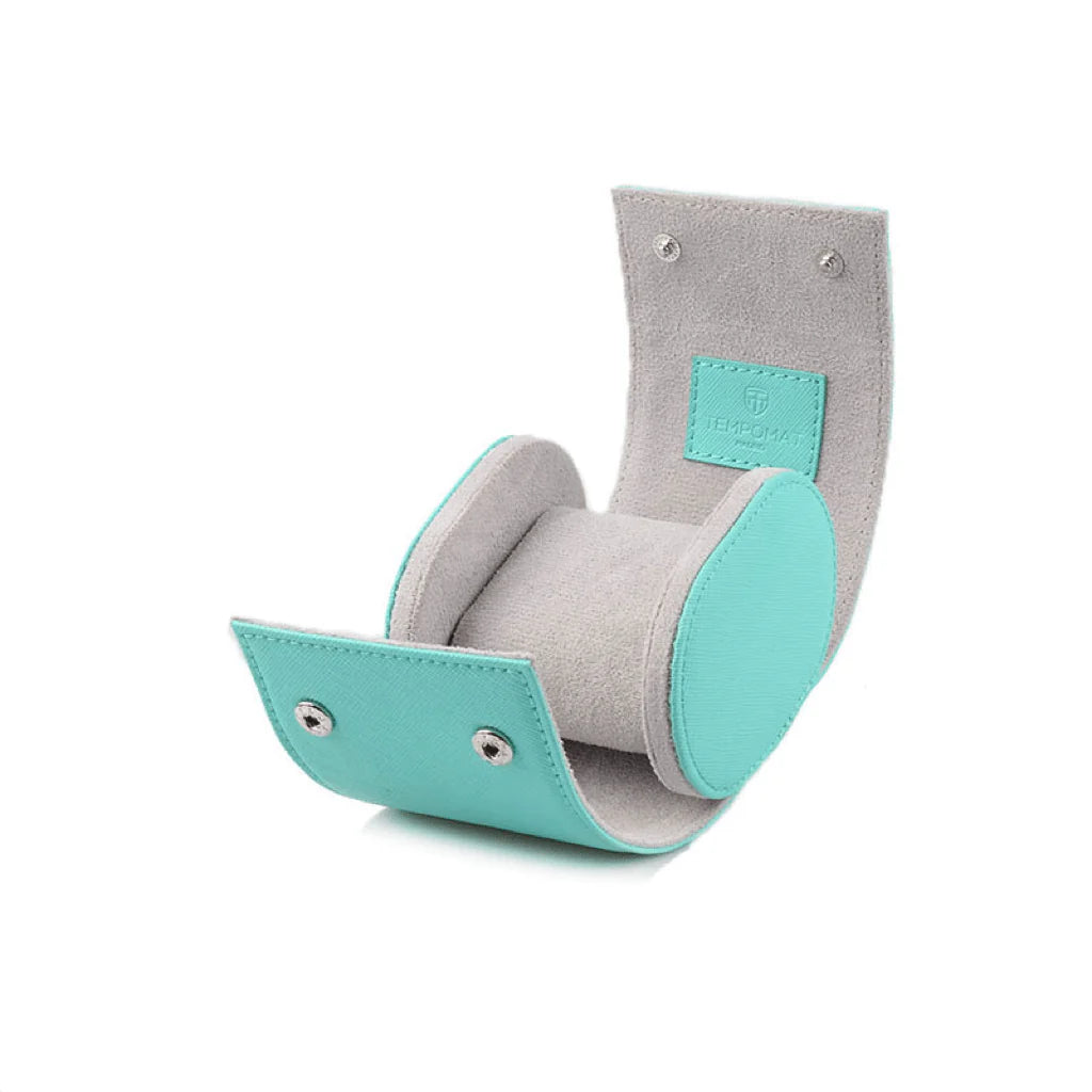 Türkisene Saffiano Leder 1er Uhrenrolle