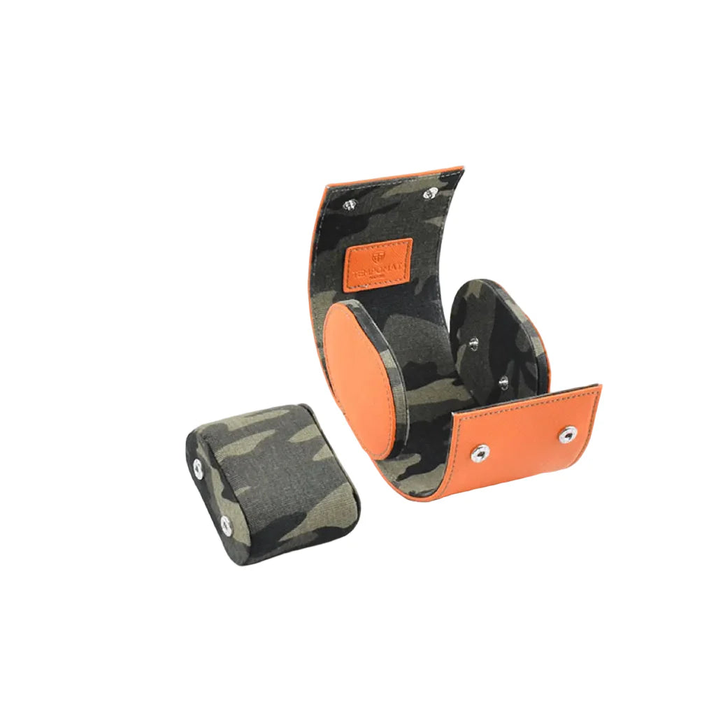 Orange Saffiano Leder 1er Uhrenrolle