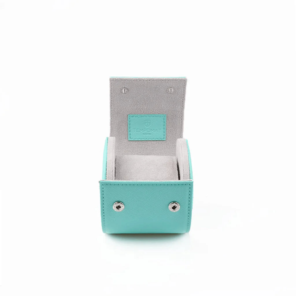 Türkisene Saffiano Leder 1er Uhrenrolle