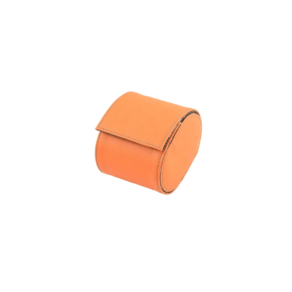 Orange Saffiano Leder 1er Uhrenrolle