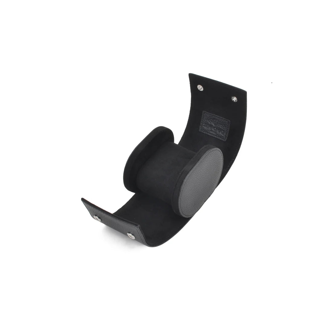 Schwarze Saffiano Leder 1er Uhrenrolle