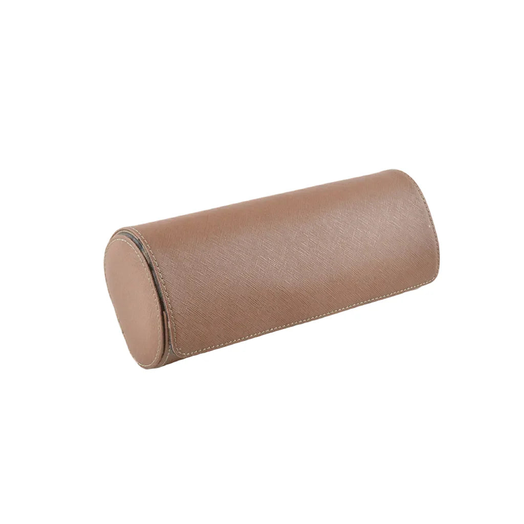 Braune Saffiano-Leder Uhrenrolle