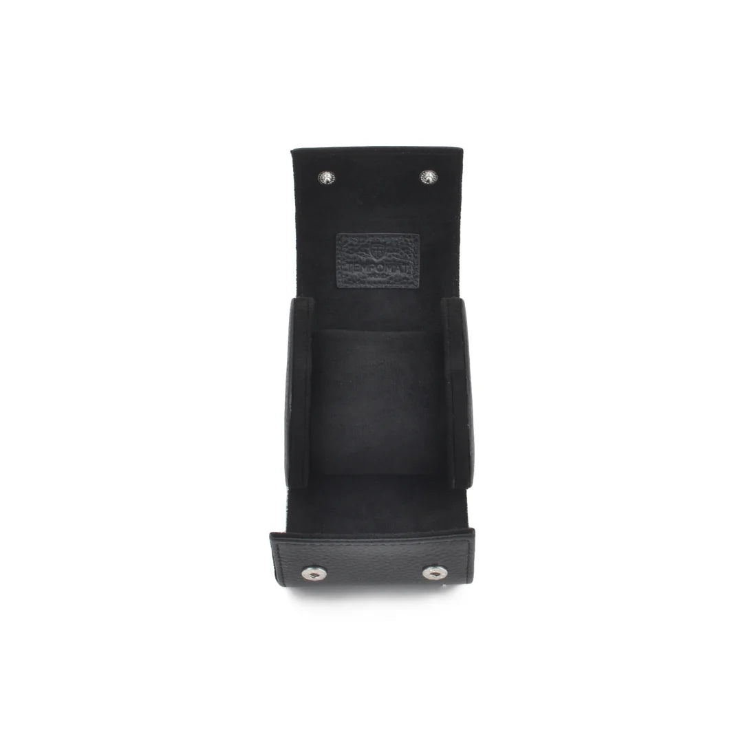 Schwarze Saffiano Leder 1er Uhrenrolle